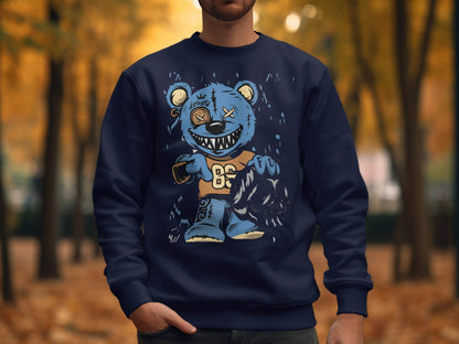 Funky Cartoon Bear Graphic Sweater - Design & Vybe