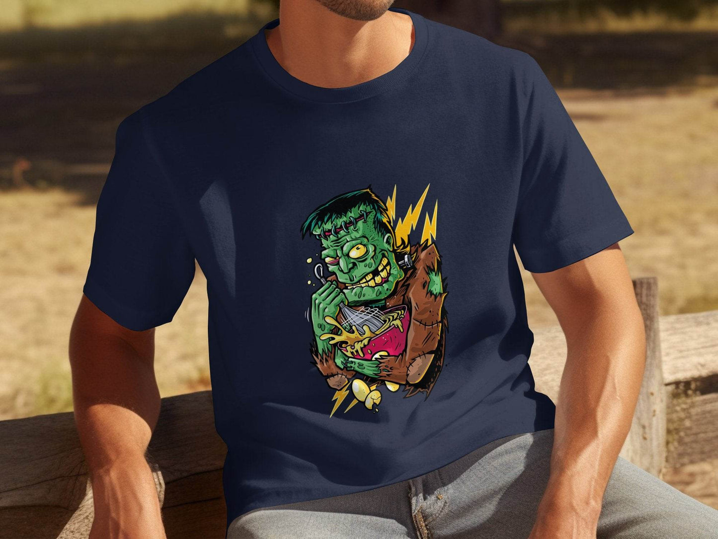 Mad Frankenstein Mixing Potion Funny Halloween T-Shirt - Design & Vybe
