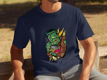 Mad Frankenstein Mixing Potion Funny Halloween T-Shirt - Design & Vybe