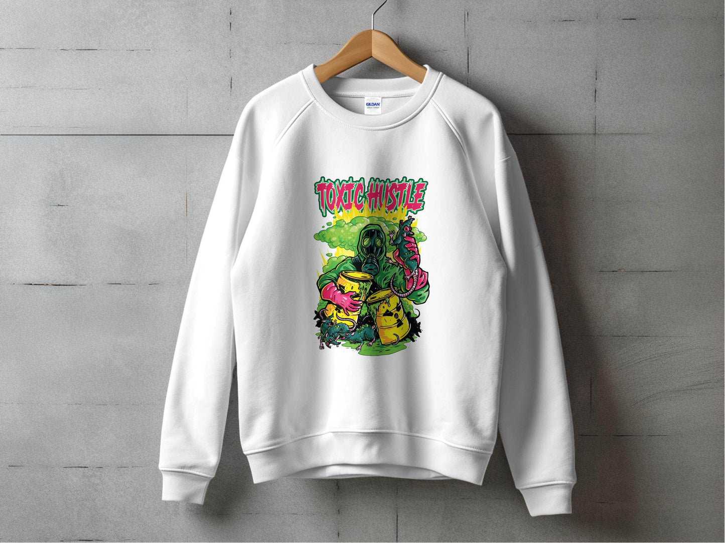 Toxic Hustle Graphic Print Design Sweater - Design & Vybe