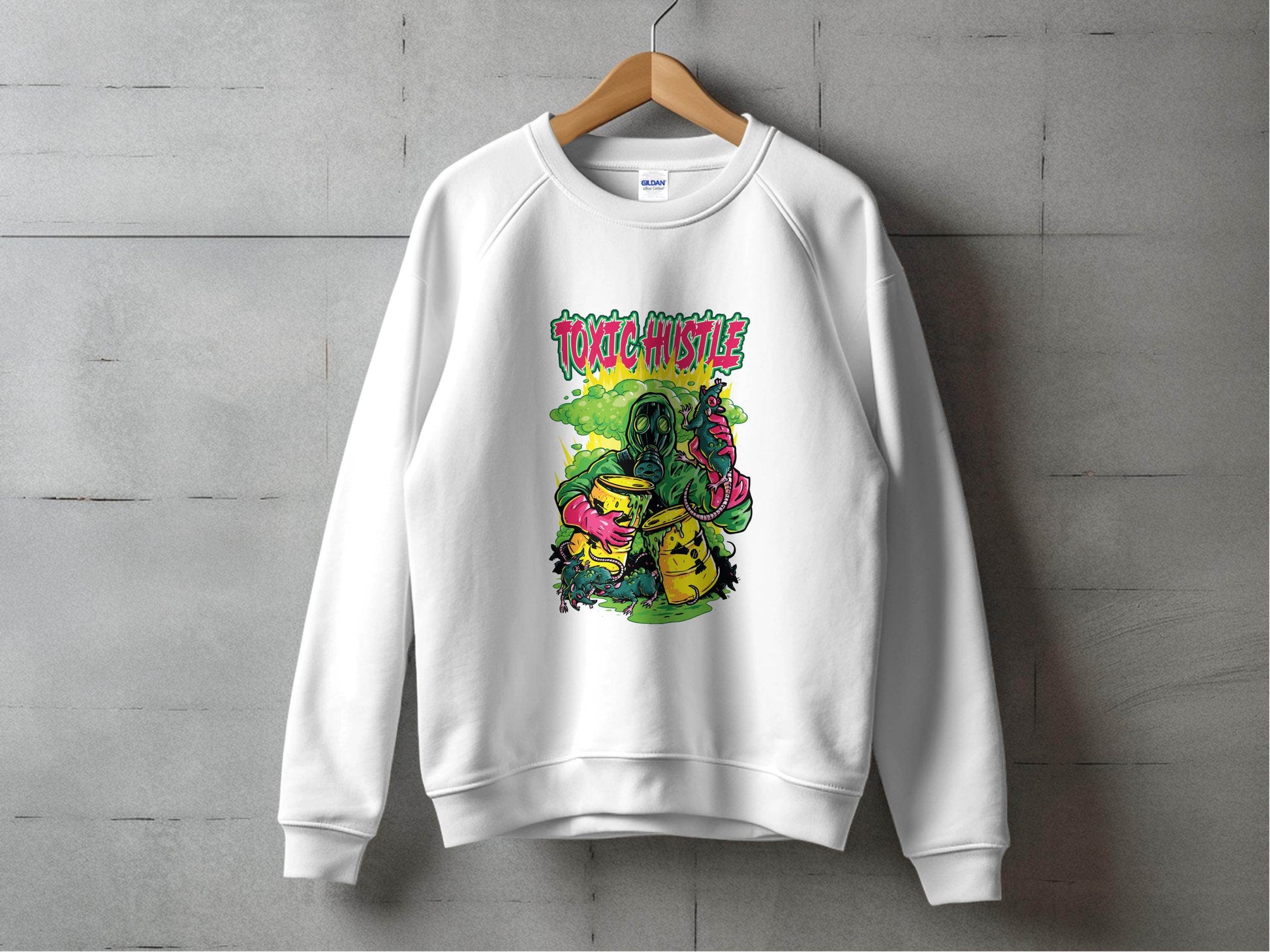 Toxic Hustle Graphic Print Design Sweater - Design & Vybe