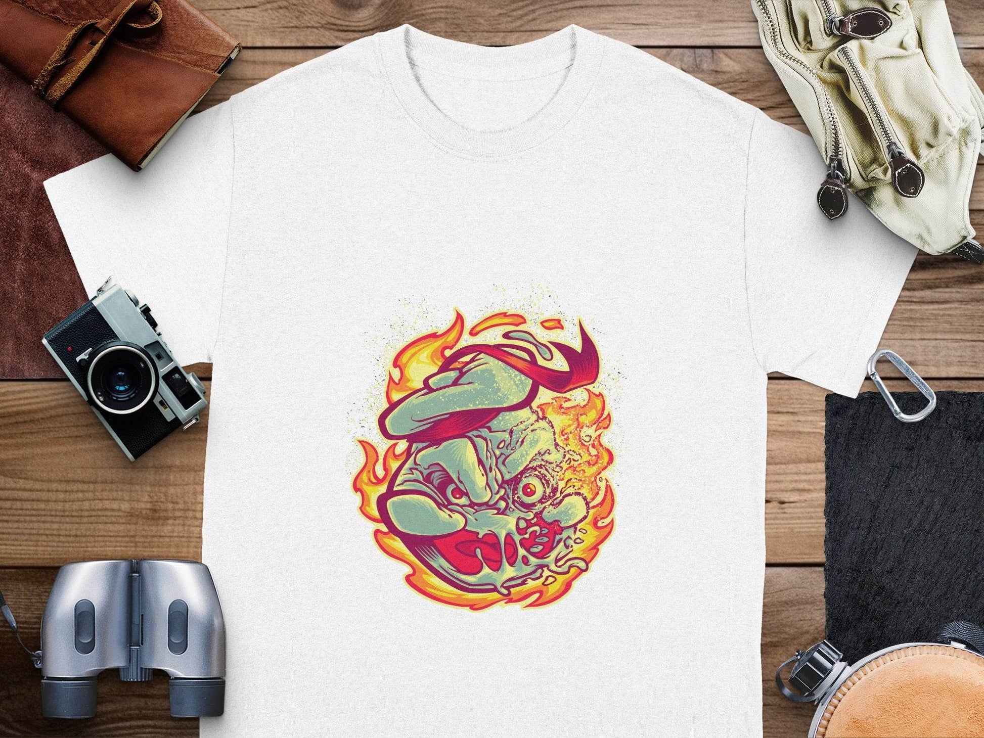 Burning Undead Creature in Flames Graphic Design T-Shirt - Design & Vybe