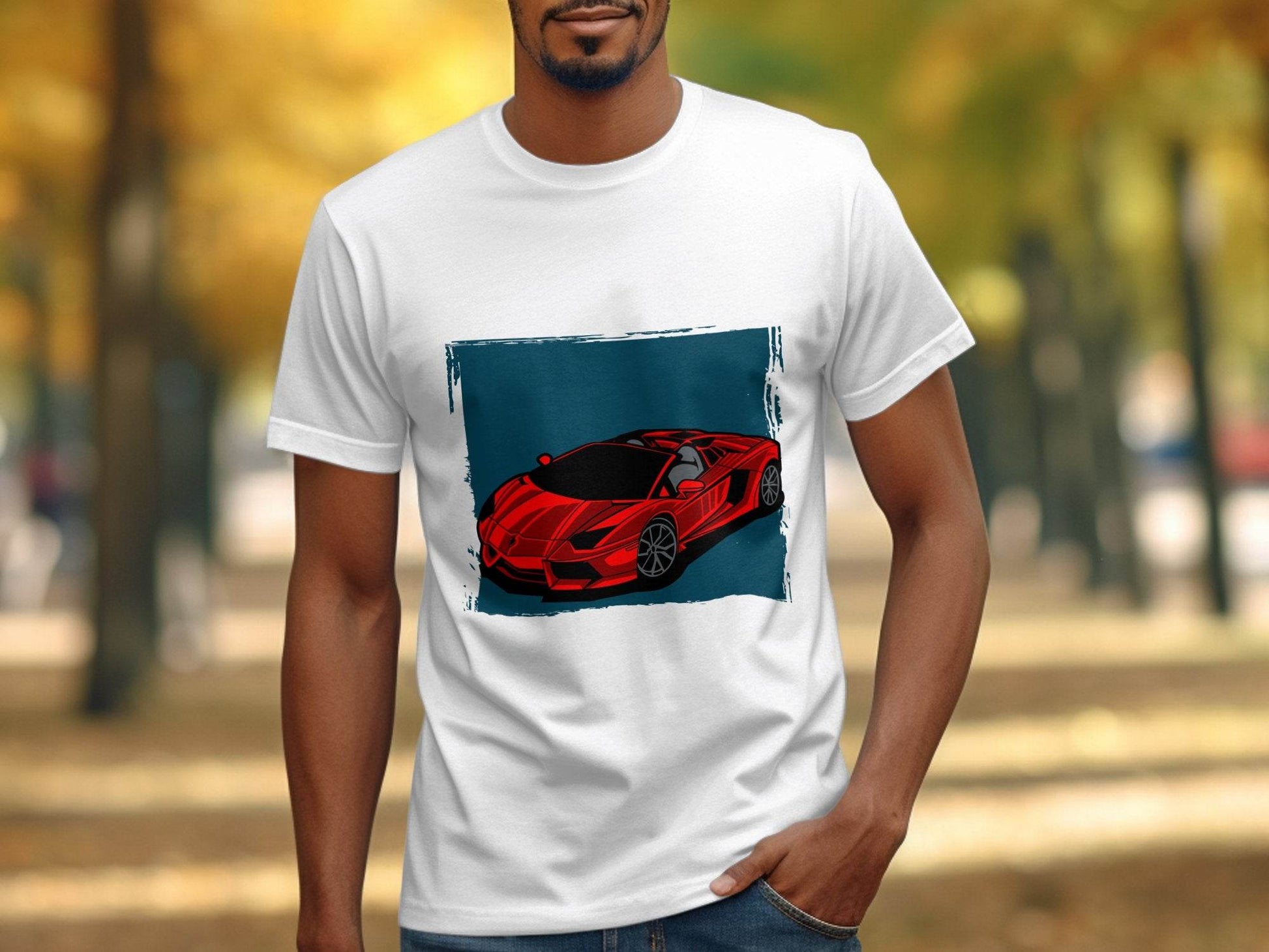 Bold Red Supercar Print Graphic T-Shirt - Design & Vybe