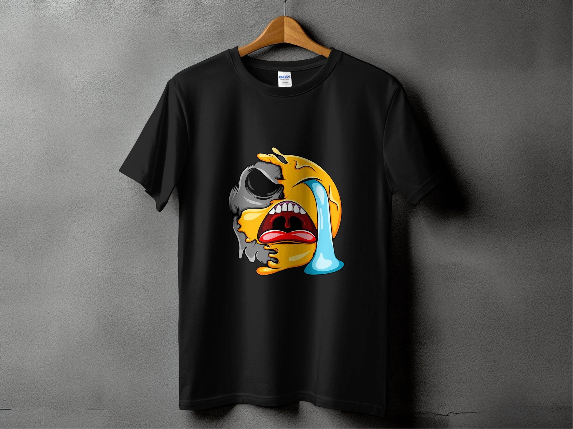 Melting Emoji Face Smiley Design Graphic T-Shirt - Design & Vybe