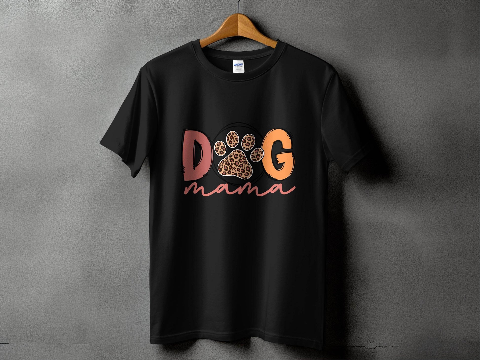 Dog Mama Paw With Leopard Print For Animal Lovers T-Shirt - Design & Vybe