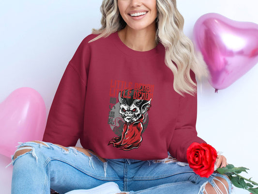 Little Demon Graphic Japanese Art Style Sweater - Design & Vybe