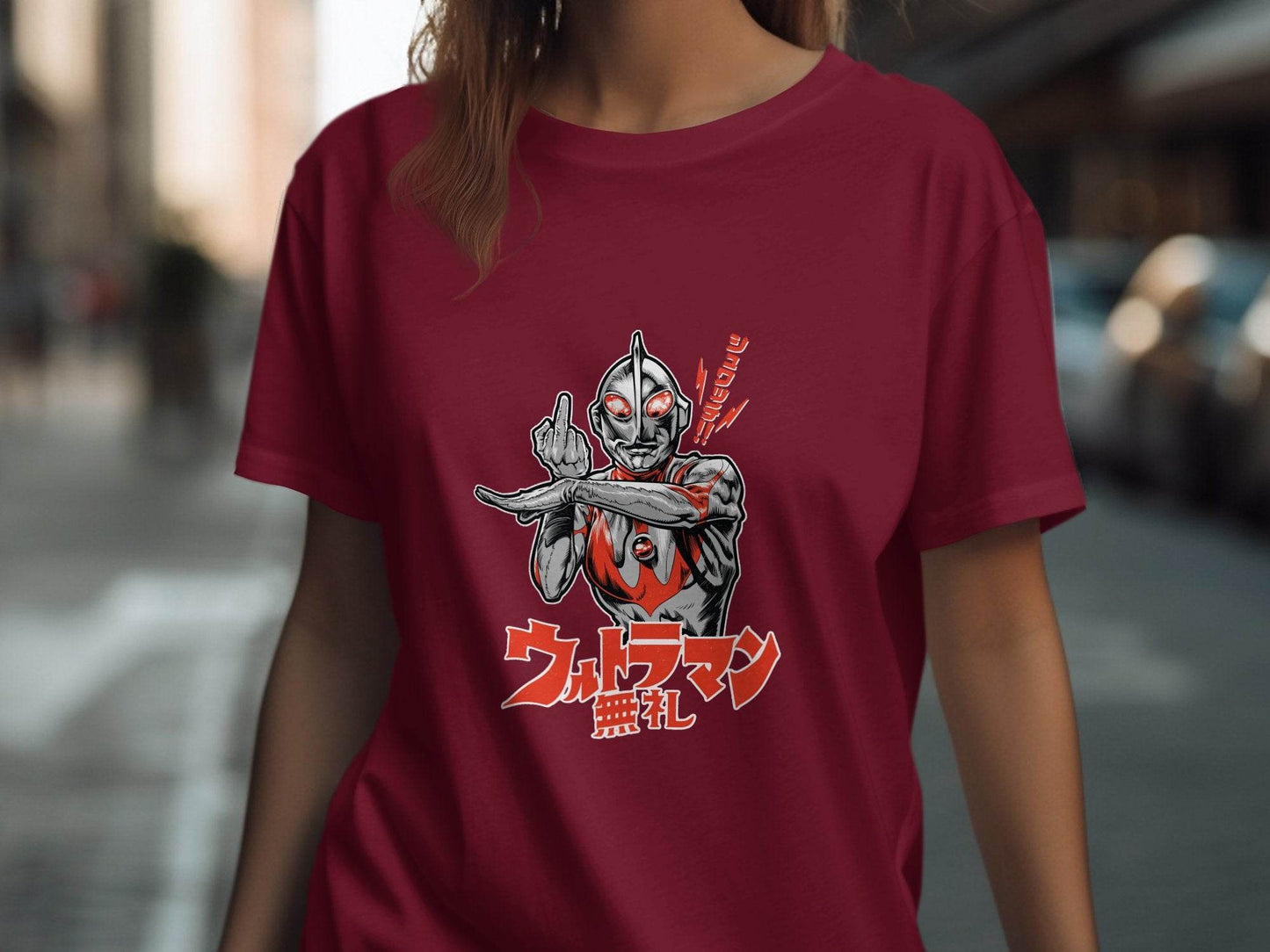 Ultraman Giving Middle Finger Bold Graphic Style T-Shirt - Design & Vybe