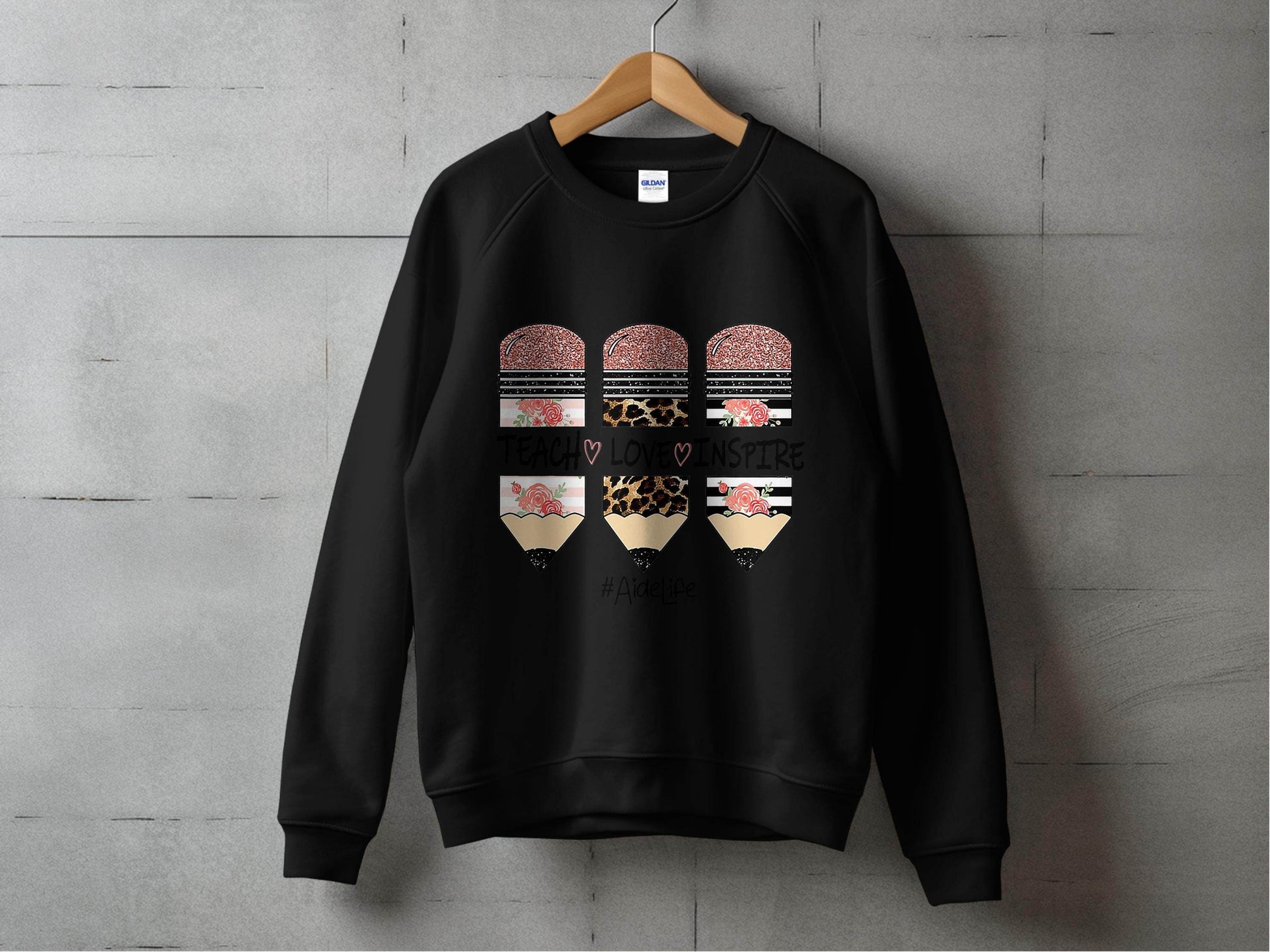 Teach Love Inspire Pencils for Teachers AideLife Sweater - Design & Vybe