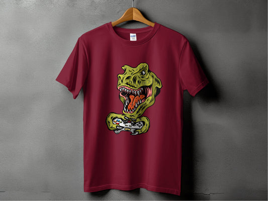 Fierce Dinosaur Playing Video Game T-Shirt product