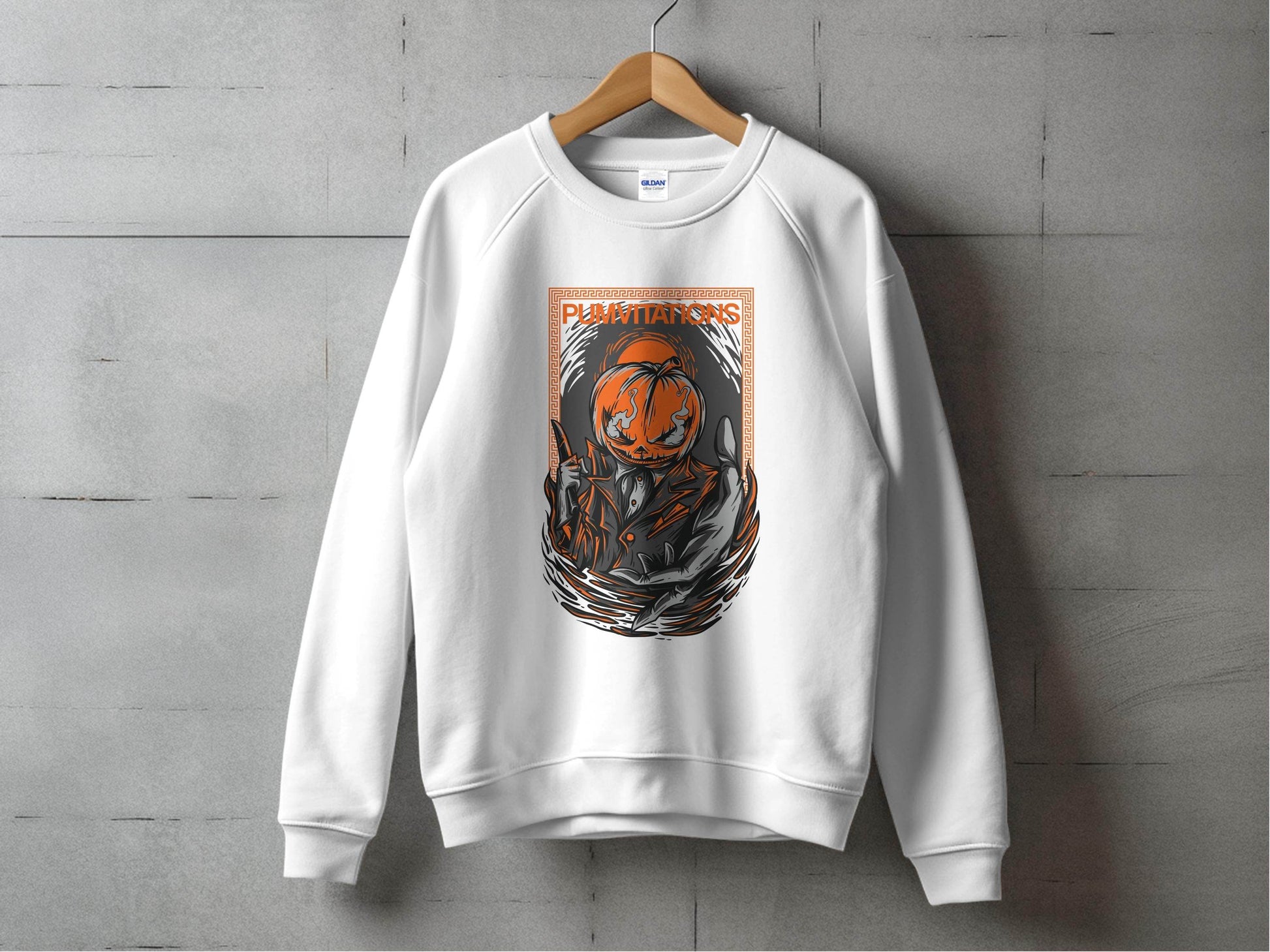 Pumvitations Design for Halloween Pumpkin Man Sweater - Design & Vybe