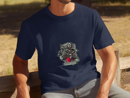 Angry Plumber with Wrench Graphic Design Premium T-Shirt - Design & Vybe