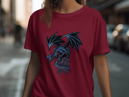 Fierce Dragon Graphic Print Design on Trendy T-Shirt - Design & Vybe