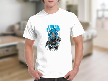 Young Flames Cartoon Style Monster Character Graphic T-Shirt - Design & Vybe