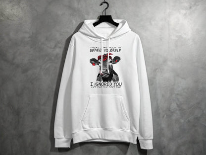 There's No Need to Repeat Yourself Funny Cow Hoodie - Design & Vybe