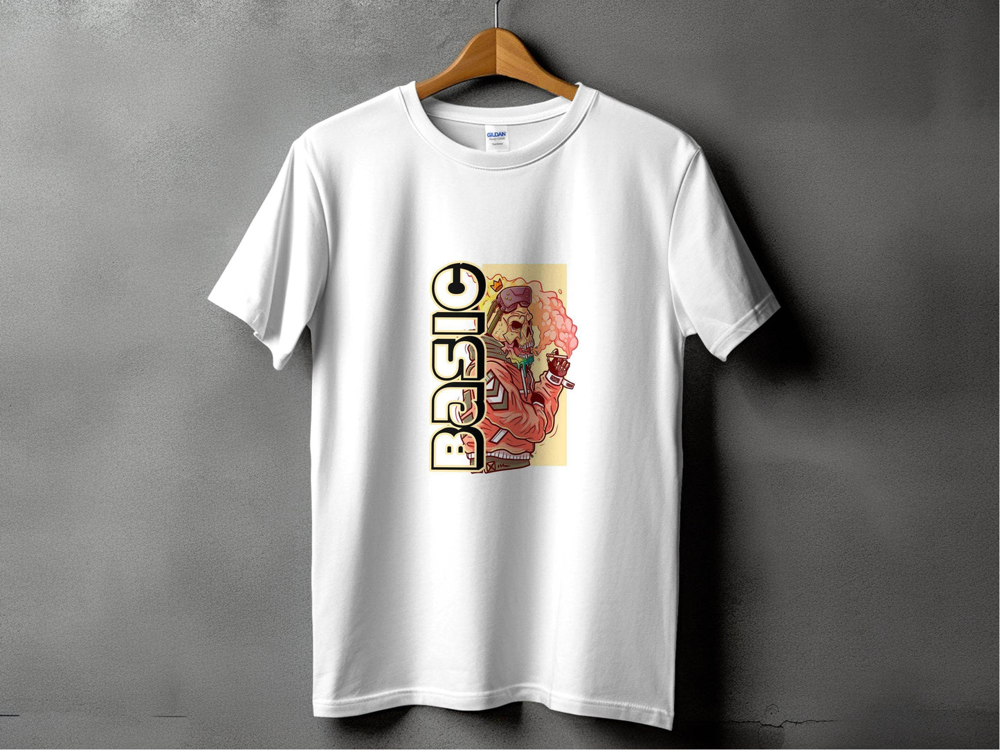 Basic Smoking Skeleton in VR Headset and Crown T-Shirt - Design & Vybe