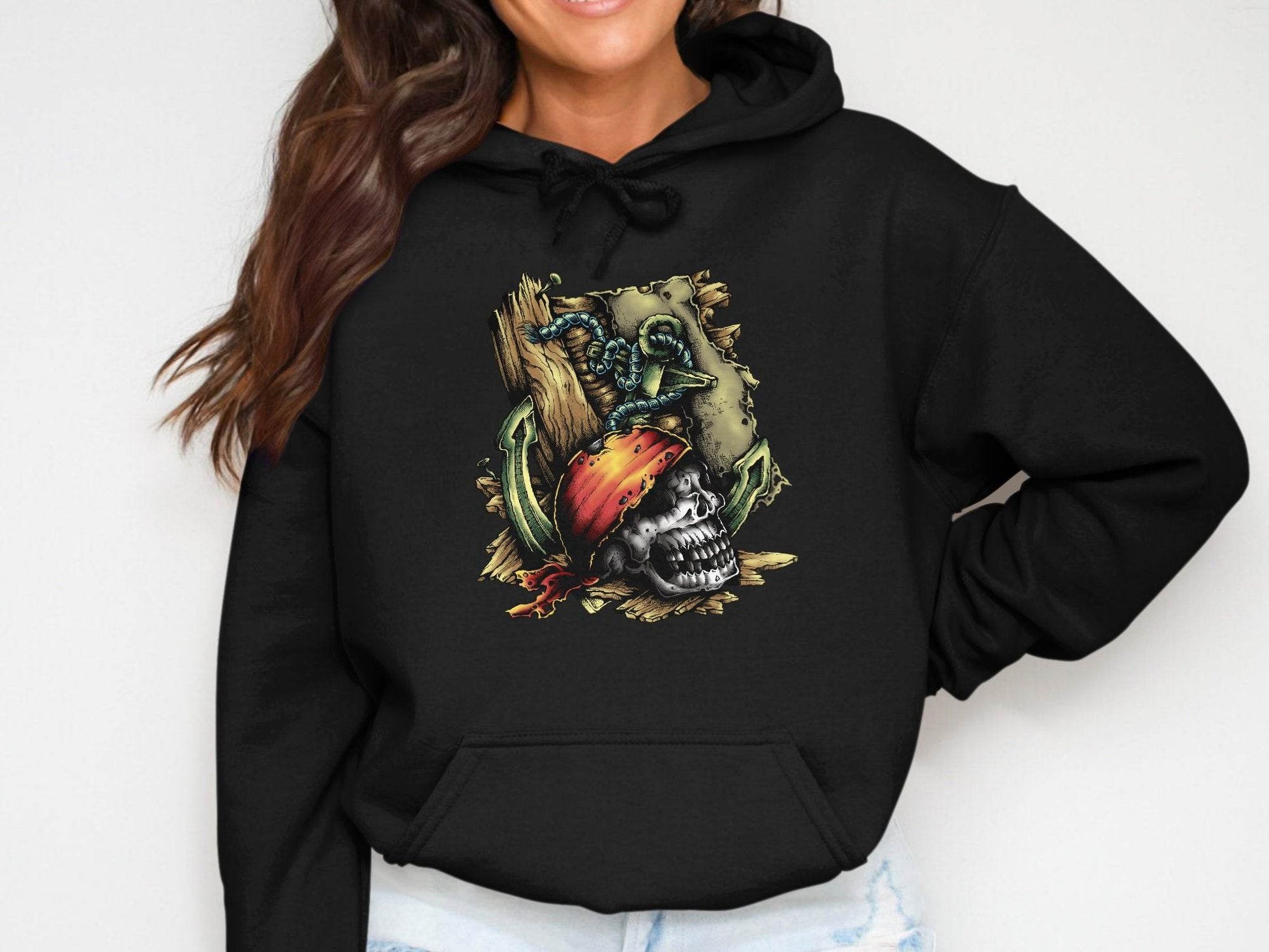 Pirate Skull with Vibrant Bandana and Anchors Hoodie - Design & Vybe