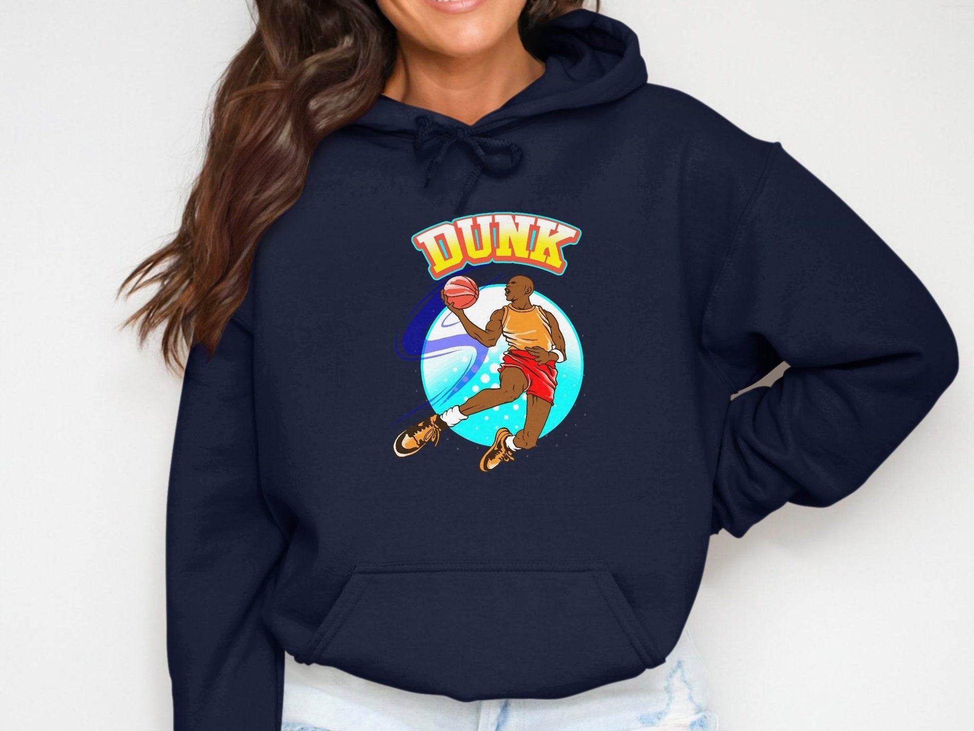 Vibrant Basketball Dunk Graphic Sports Hoodie - Design & Vybe