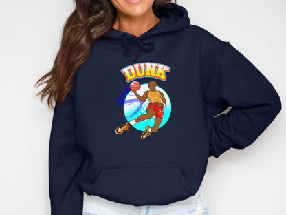 Vibrant Basketball Dunk Graphic Sports Hoodie - Design & Vybe