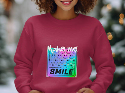 Make Me Smile Rainbow Gradient Design Graphic Sweater - Design & Vybe