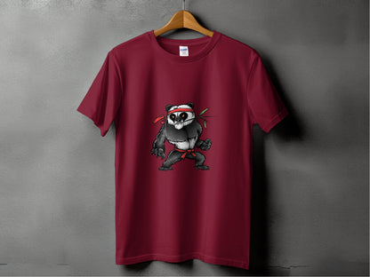 Fierce Martial Arts Panda Printed T-Shirt - Design & Vybe