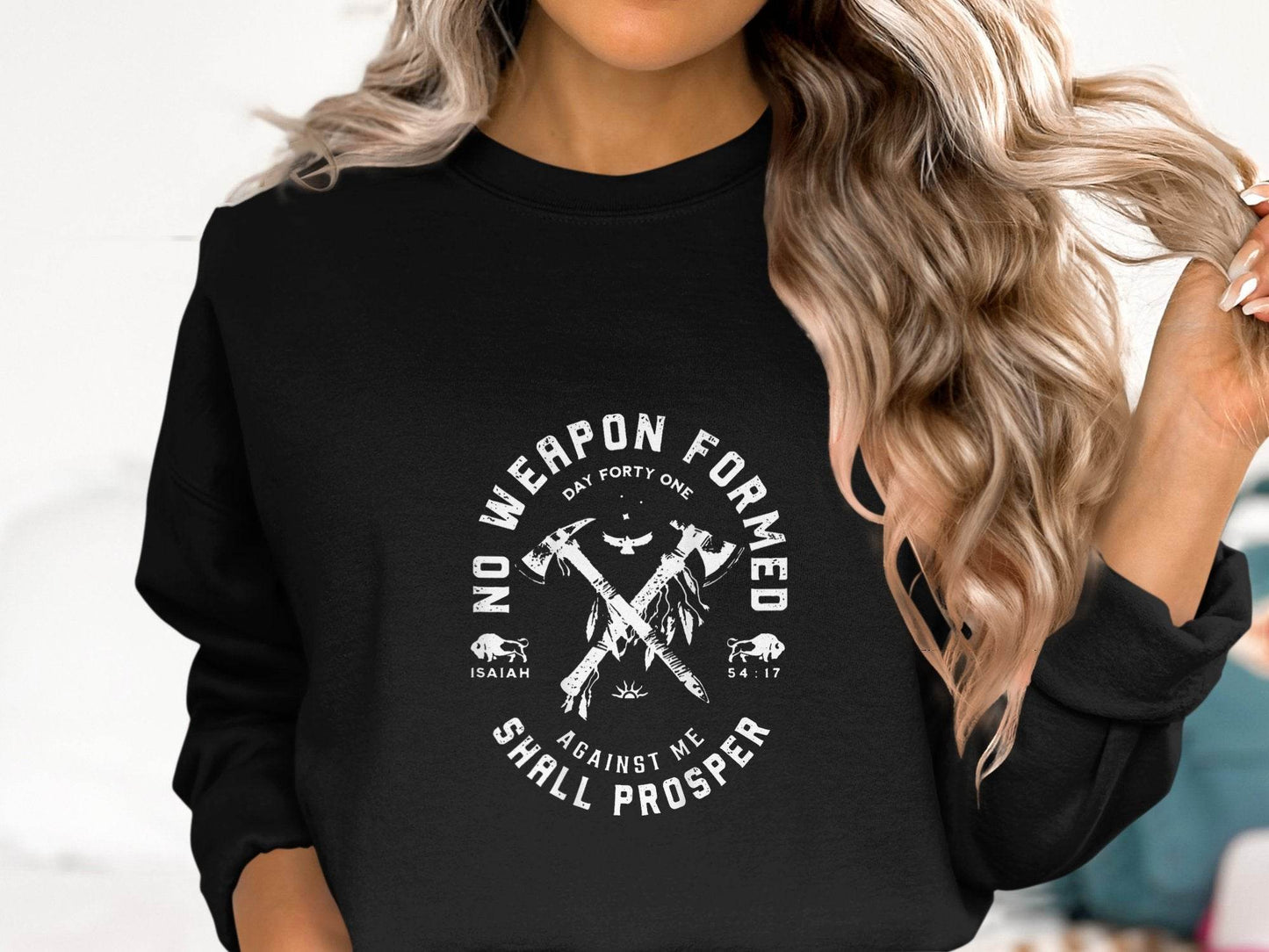 No Weapon Formed Against Me Shall Prosper Isaiah Sweater - Design & Vybe