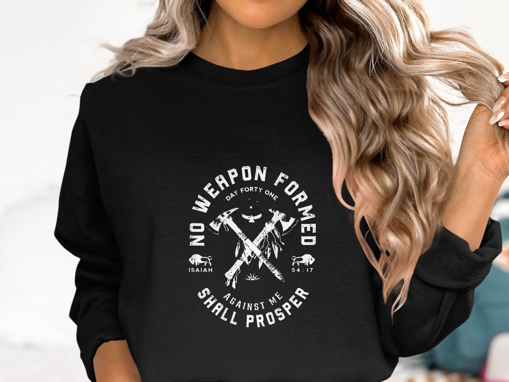 No Weapon Formed Against Me Shall Prosper Isaiah Sweater - Design & Vybe