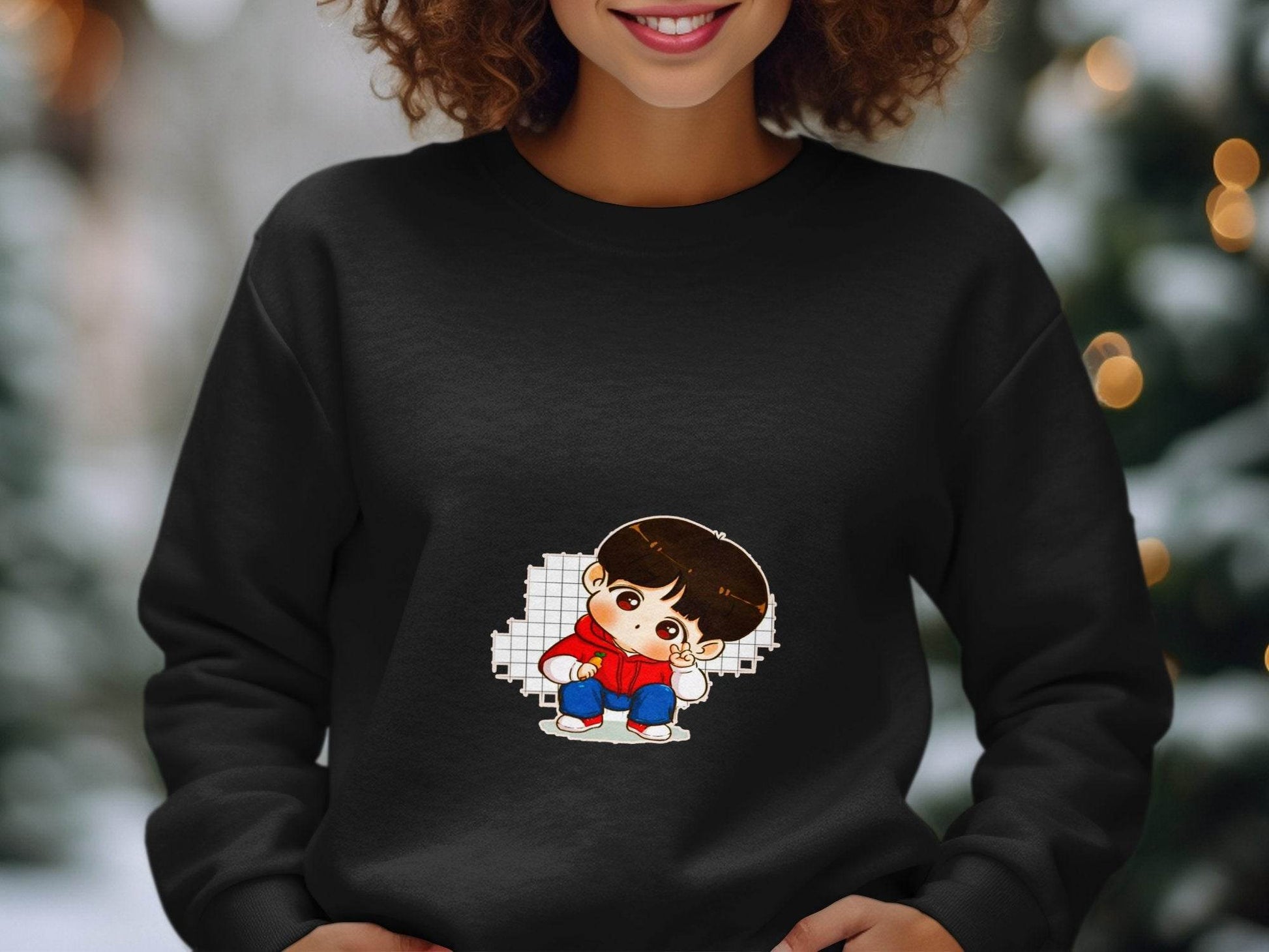 Cute Cartoon Boy In Red Hoodie Carrot in Hand Hoodie - Design & Vybe