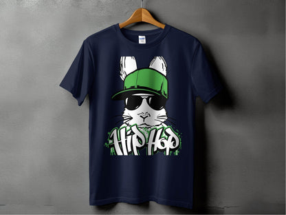 Cool Hip Hop Bunny Graphic T-Shirt for Trendy Apparel product