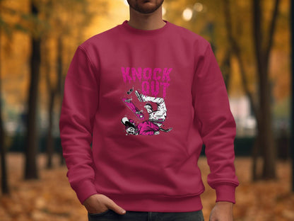 Knock Out Skateboarding Skeleton Illustration Art Sweater - Design & Vybe