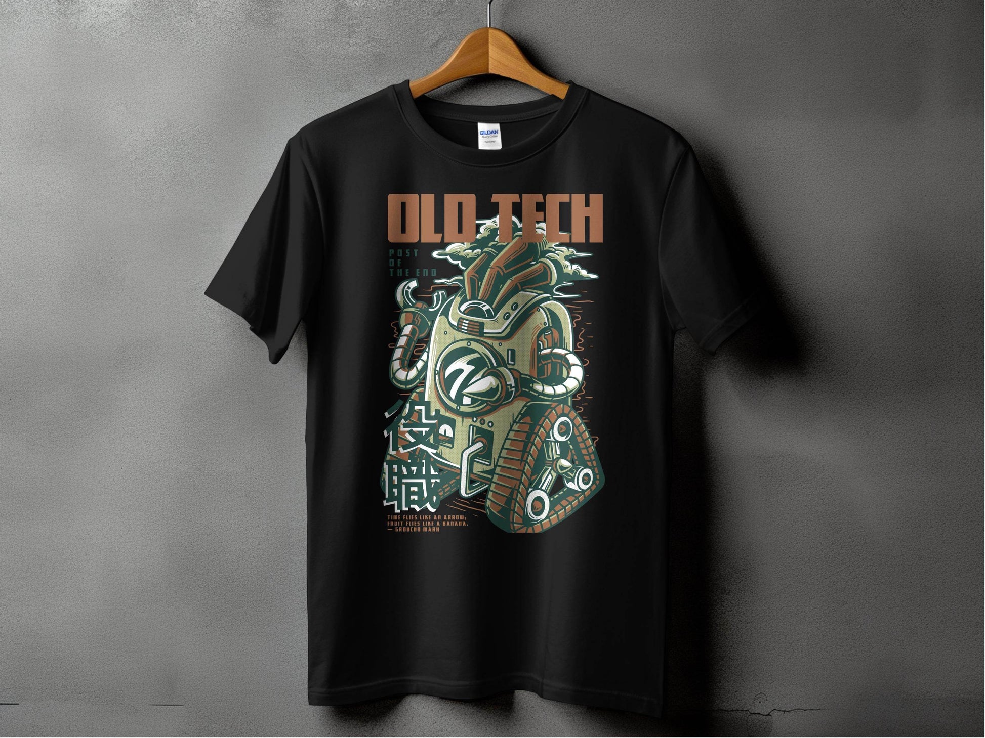 Old Tech Post End Cool Robot Design Graphic T-Shirt - Design & Vybe
