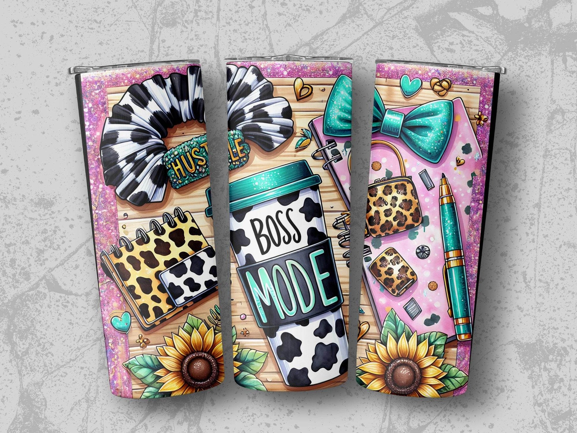 Cow Print Accessories with Boss Mode Style Gift For Entrepreneur Design Tumbler - Design & Vybe