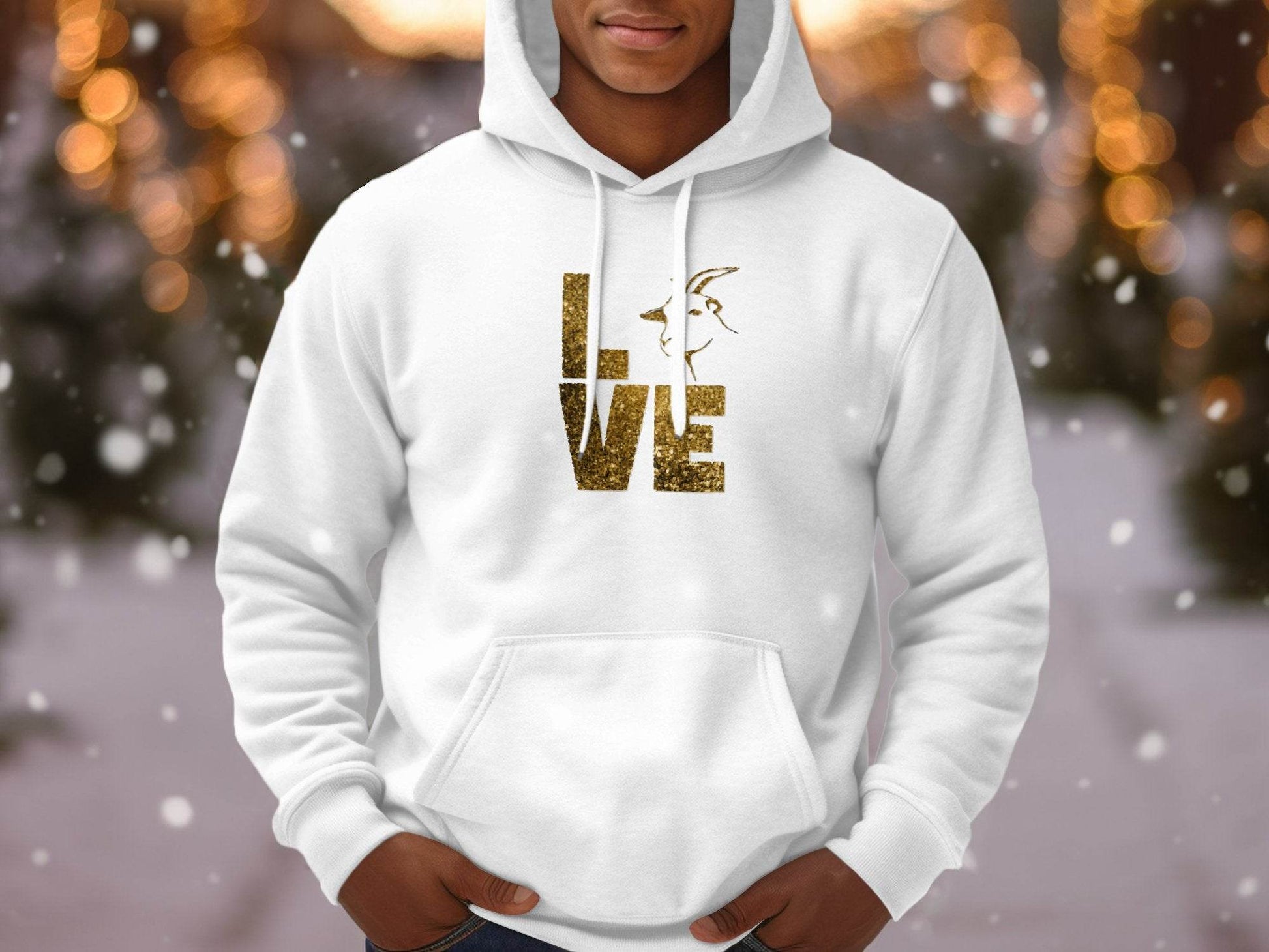 Love Goat Glitter Fun Trendy Hoodie - Design & Vybe