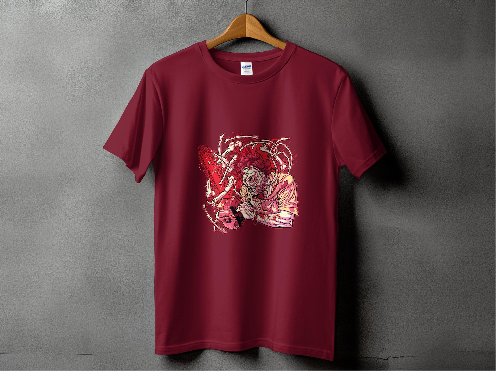 Dynamic Red Samurai Graphic Tee design shirt product