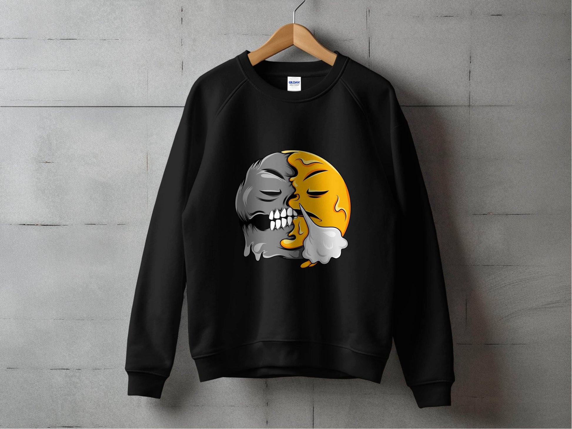 Duality of Nature Smiley Graphic Print Sweater - Design & Vybe