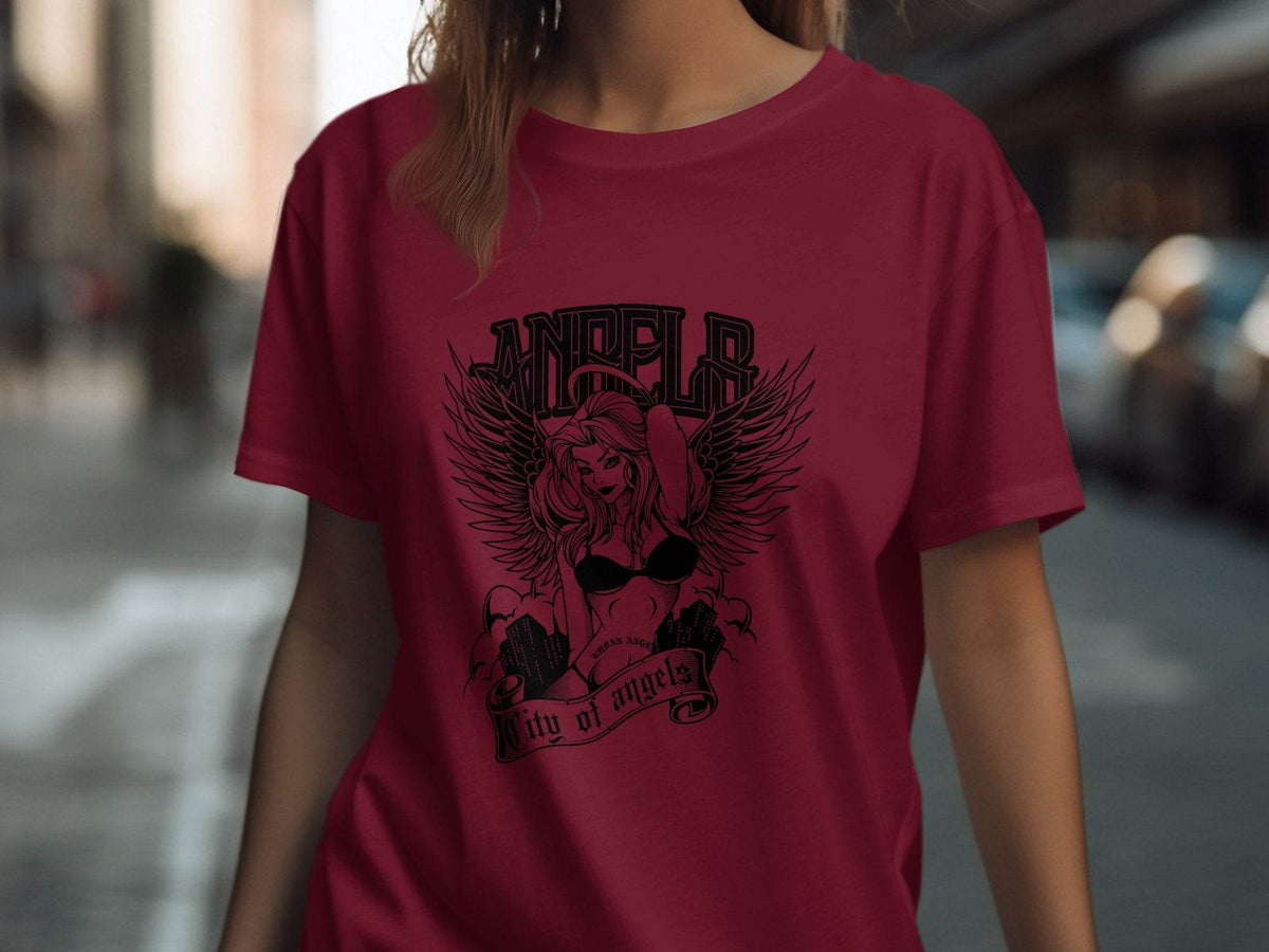 Angel in Urban City Design Printed Graphic T-Shirt - Design & Vybe