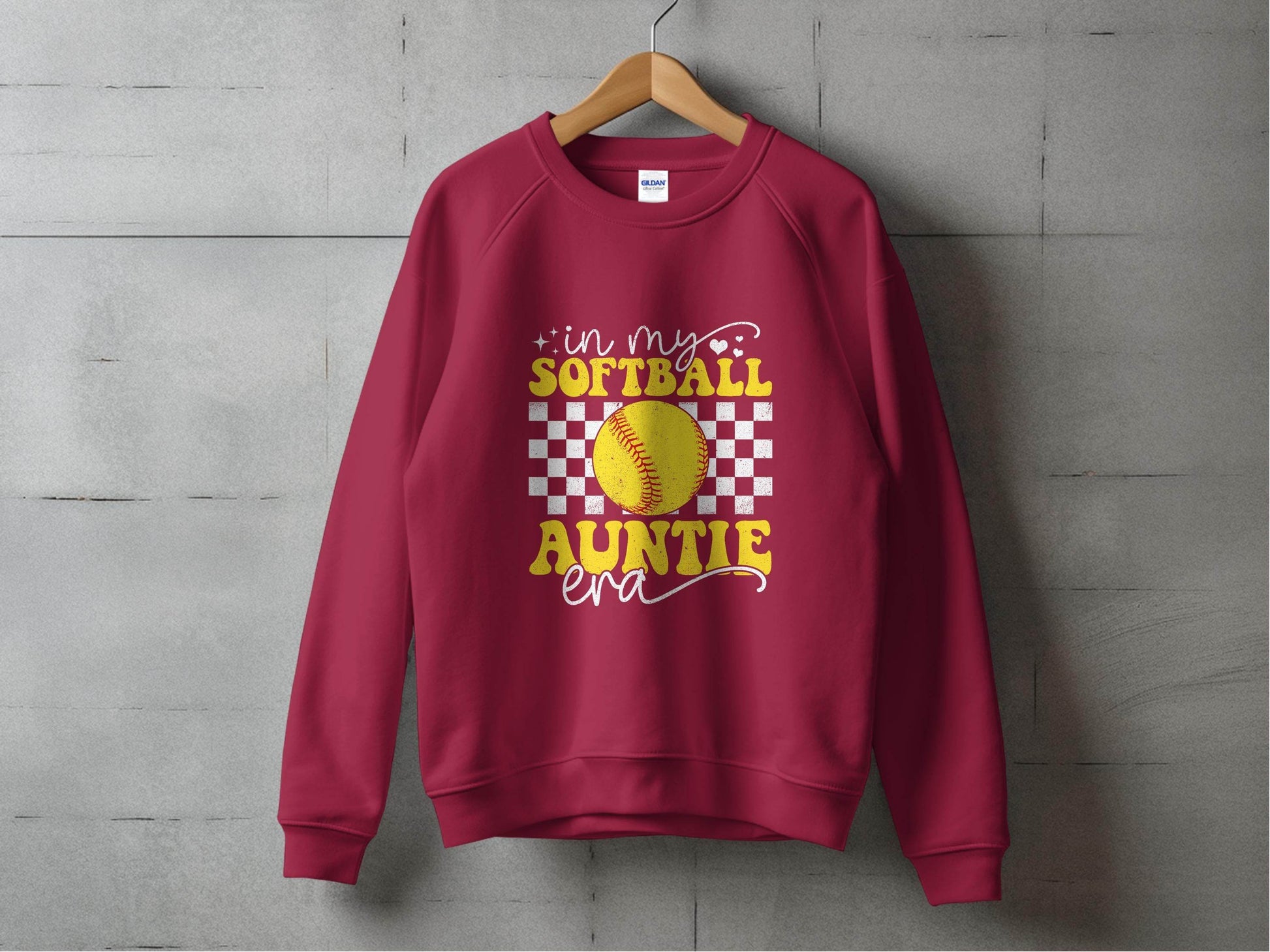 In My Softball Auntie Era Groovy Retro Proud Graphic Design Image Sweater - Design & Vybe