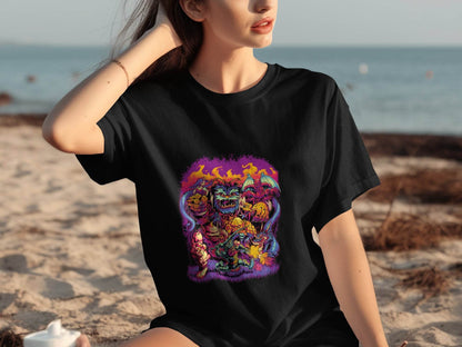 Epic Fantasy Illustration Featuring Fearsome Creatures T-Shirt - Design & Vybe