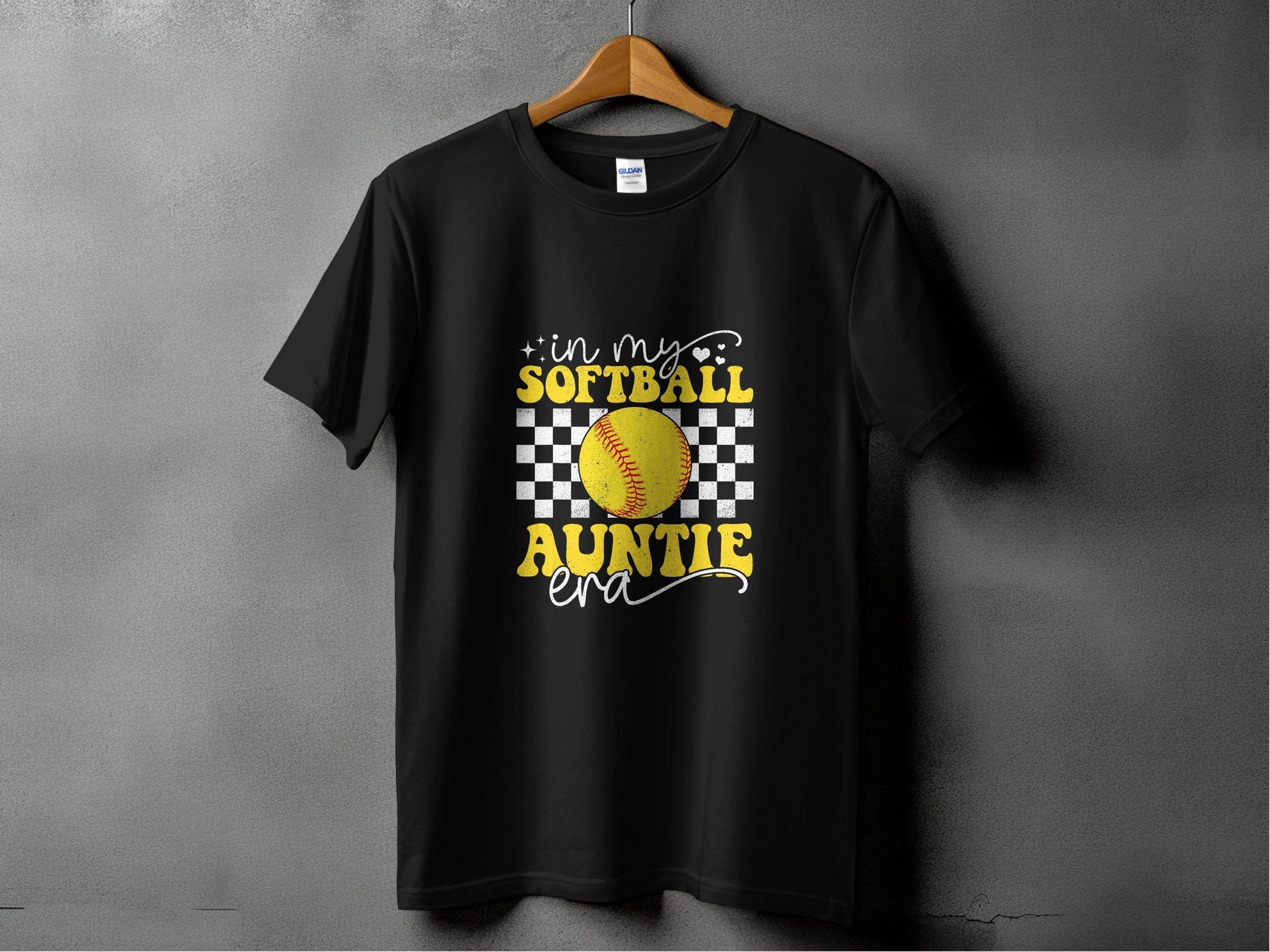 In My Softball Auntie Era Groovy Retro Proud Graphic Design Image T-Shirt - Design & Vybe