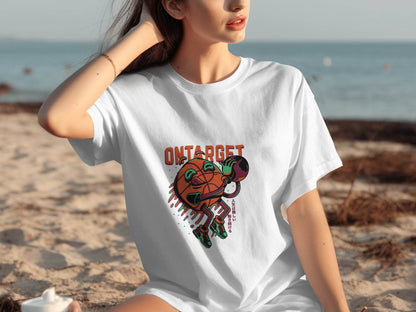 On Target Basketball Globe Design Premium Style T-Shirt - Design & Vybe