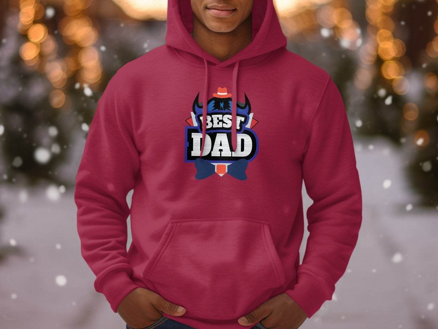 Hat & Mustache Style Best Dad Graphic Design Hoodie - Design & Vybe