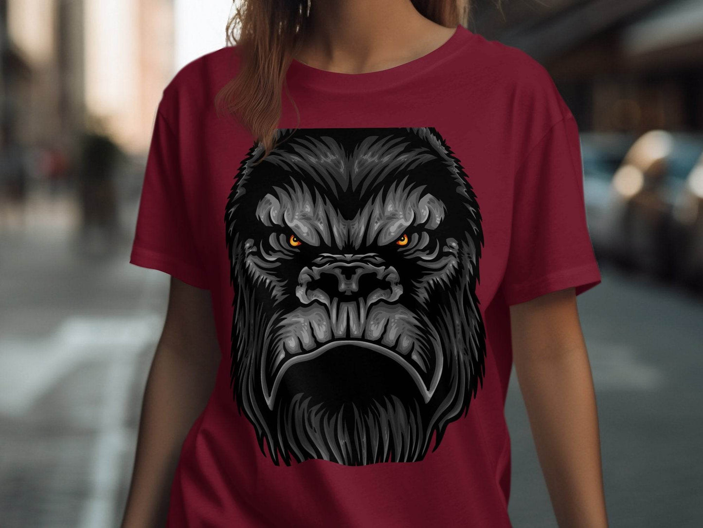 Fierce Beast Design Angry Gorilla Face T-Shirt - Design & Vybe