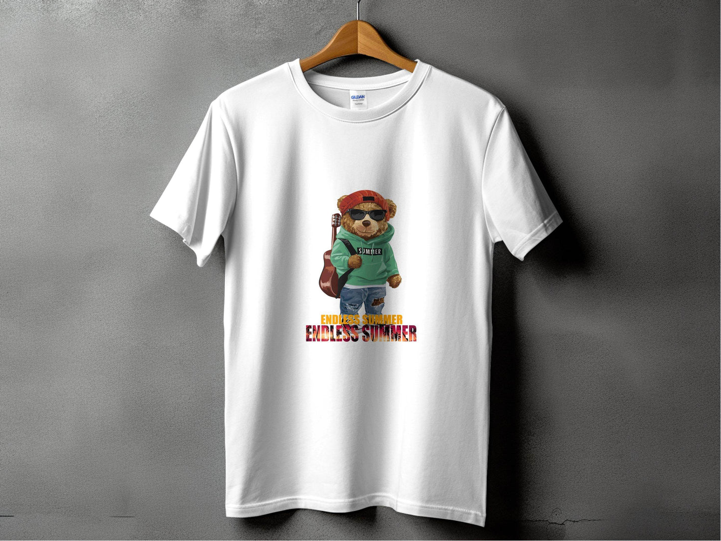 Summer Bear with Guitar Endless Summer Graphic T-Shirt - Design & Vybe