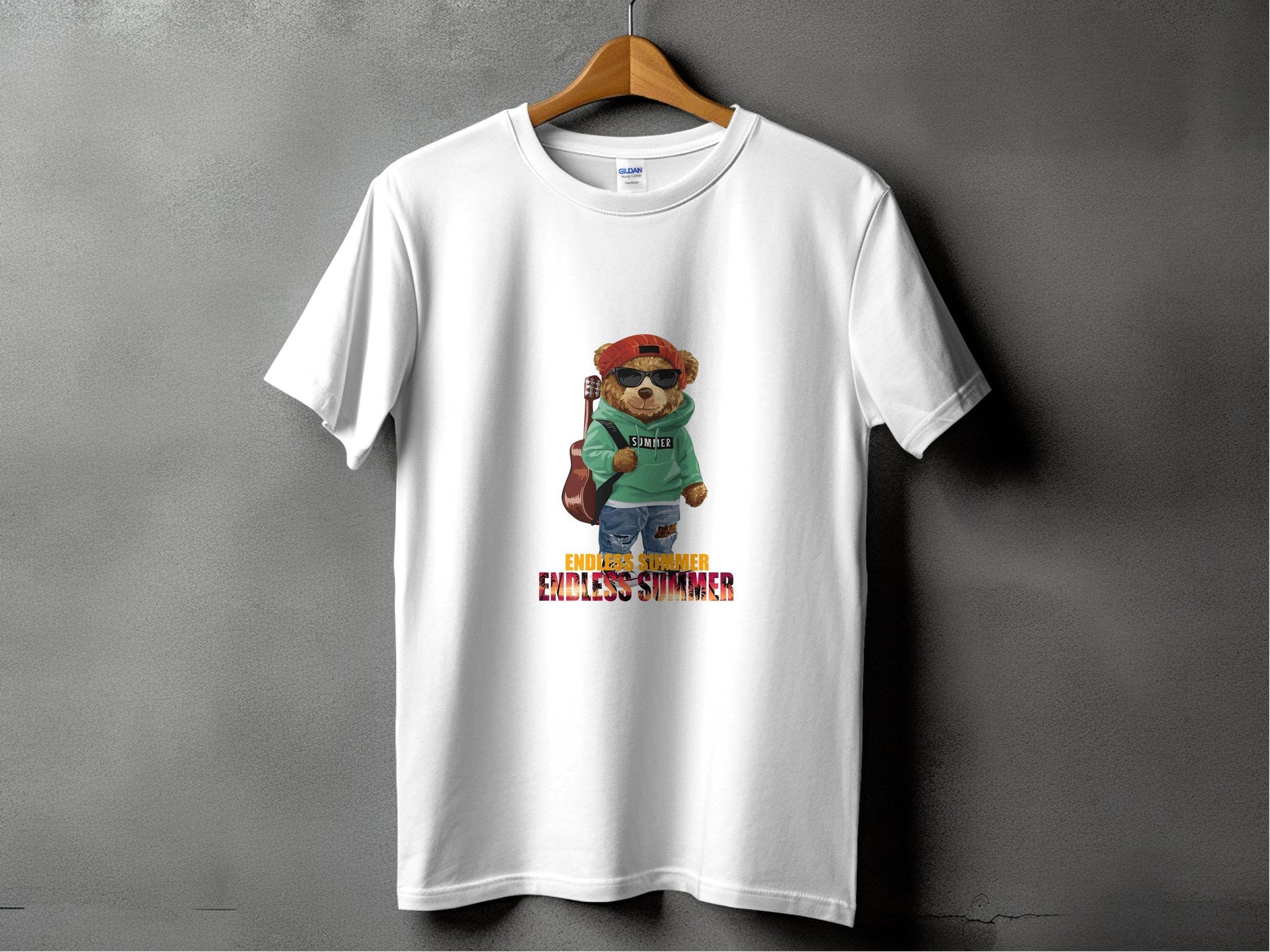 Summer Bear with Guitar Endless Summer Graphic T-Shirt - Design & Vybe