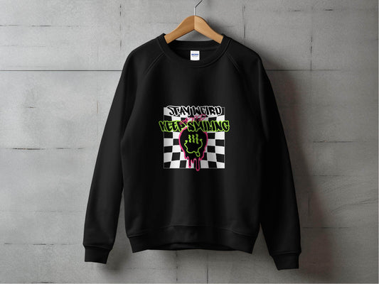 Stay Weird and Keep Smiling Graphic Design Sweater - Design & Vybe
