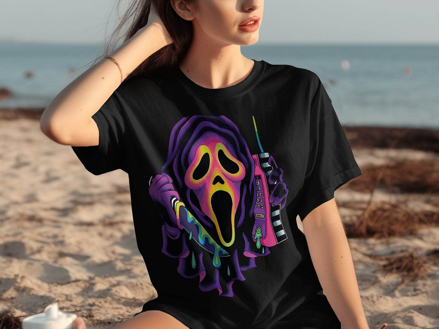 Colorful Horror Scream Mask Design T-Shirt - Design & Vybe