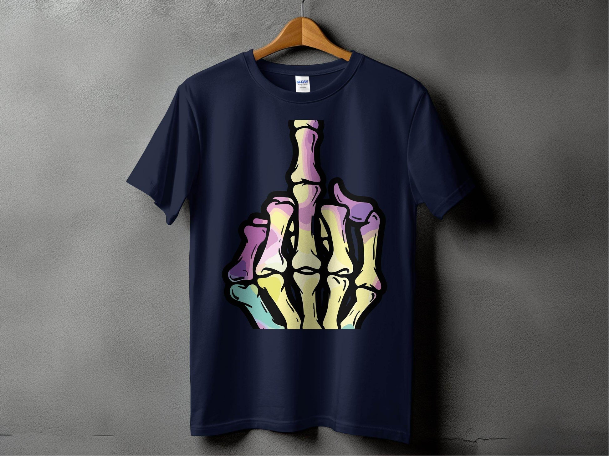 Colorful Skeleton Hand Gesture Graphic T-Shirt - Design & Vybe
