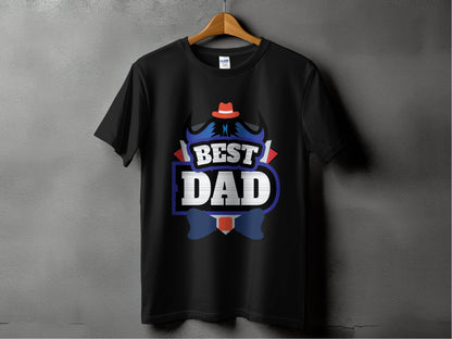 Hat & Mustache Style Best Dad Graphic Design T-Shirt - Design & Vybe