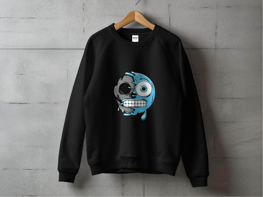 Half Skull Half Water Graphic Design Printed Sweater - Design & Vybe