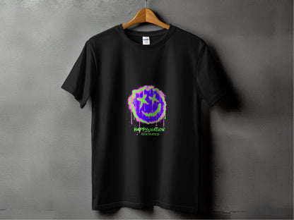 Happy Nation Toxiclated Smiley Face Graphic Design T-Shirt - Design & Vybe