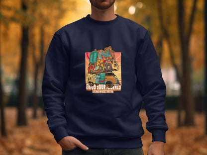 On The Road Again Travel Van Trip Artwork Sweater - Design & Vybe